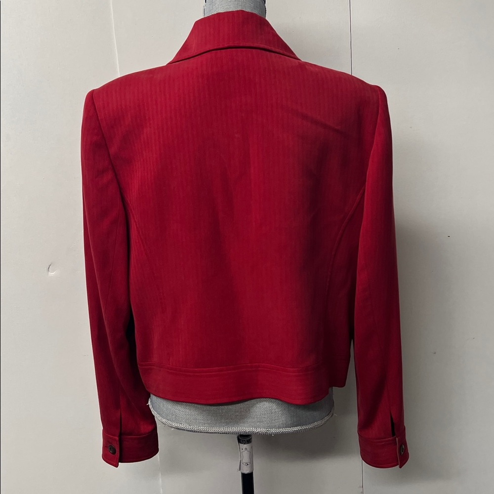Carlisle brand soft red cropped front zipper jacket. - Picture 6 of 13